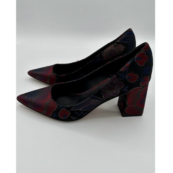 Marc Fisher LTD Zala Floral Jacquard Pointy Toe Block Heel Pump Size 7 - Picture 2 of 4